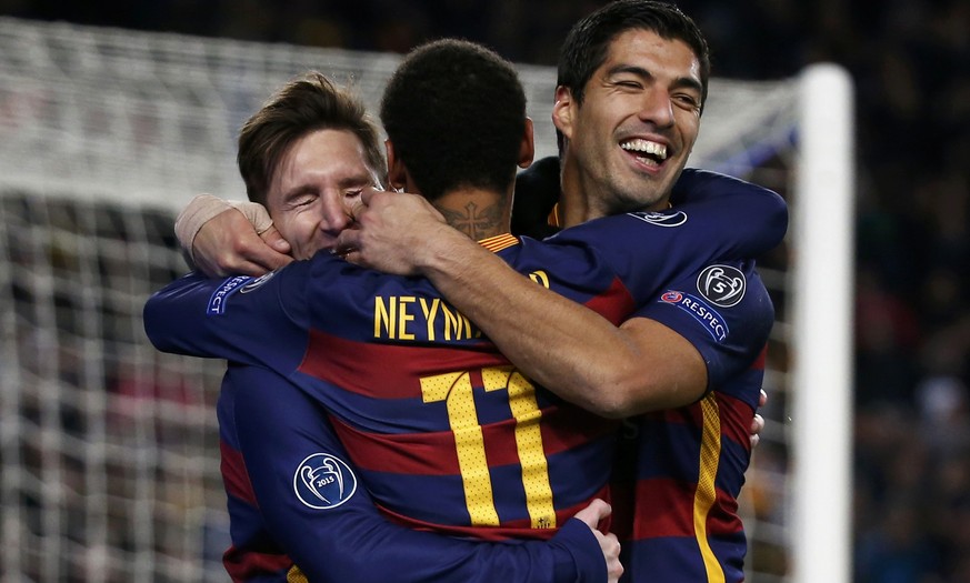 Ein Sturm-Trio, das harmoniert: Lionel Messi, Neymar und Luis Suarez haben sich gern.<br data-editable="remove">