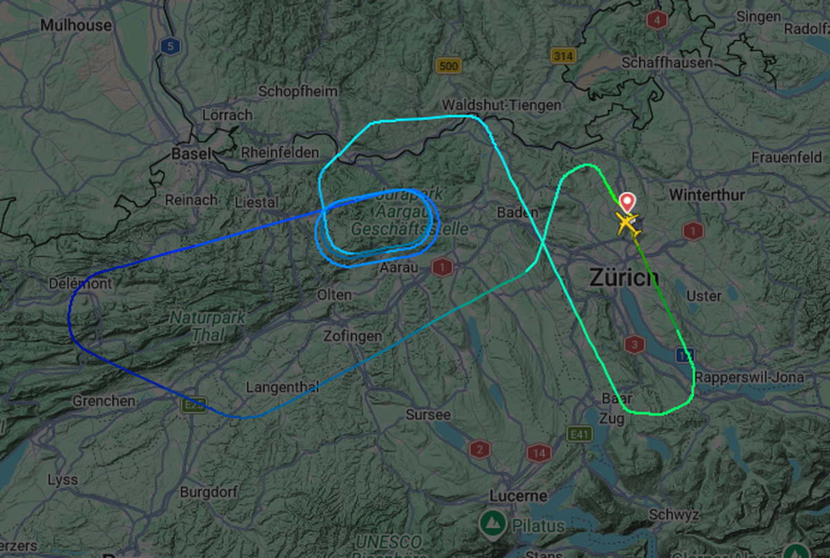 Flugzeug Blitzeinschlag Swiss