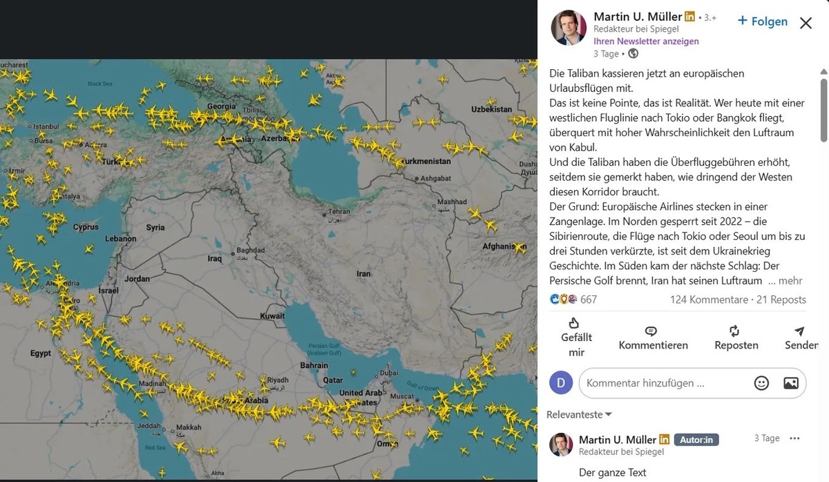 https://www.t-online.de/leben/reisen/fernreisen/id_101210042/taliban-kassieren-bei-asienfluegen-mit-tickets-verteuern-sich-teils-massiv.html
t-online: «Flüge immer teurer – warum die Taliban jetzt abk ...
