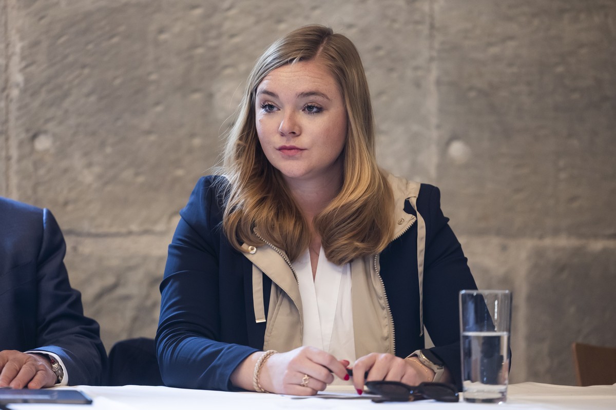Valerie Dittli, conseillere d'Etat vaudoise, lors d'une conference de presse au sujet des mesures prises suite a l'analyse au sein du DFA ce vendredi, 21 mars 2025 a Lausanne. le Consei ...