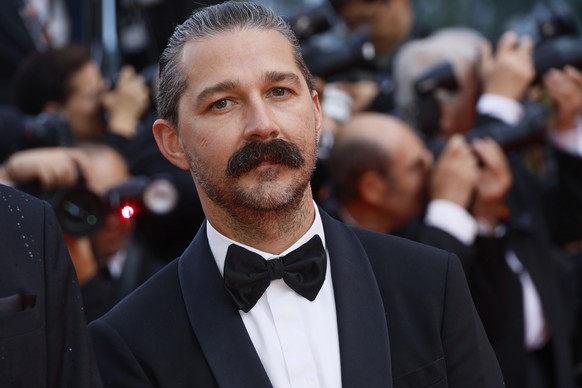 Shia LaBeouf poses for photographers upon arrival at the premiere of the film &#039;The Phoenician Scheme&#039; at the 78th international film festival, Cannes, southern France, Sunday, May 18, 2025.  ...