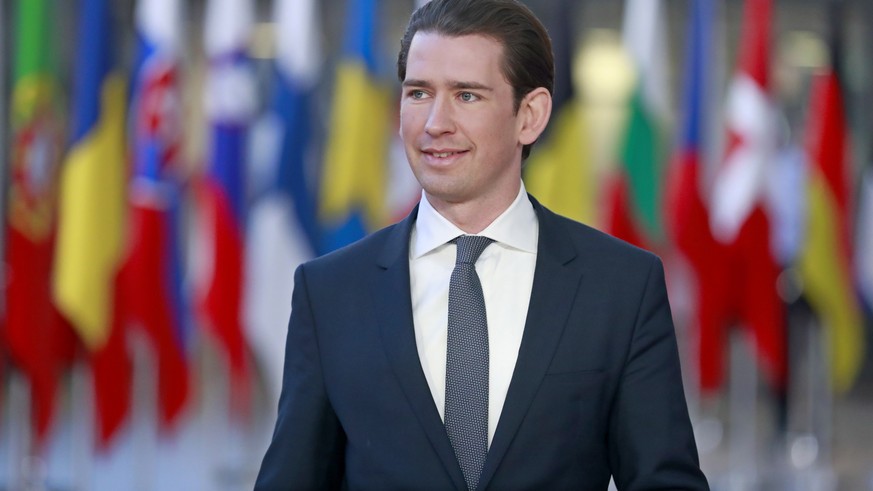 epa07228432 Austria&#039;s Chancellor Sebastian Kurz arrives at the European Council in Brussels, Belgium, 13 December 2018. During their two days summit, European leaders will focus on the &#039;Brex ...