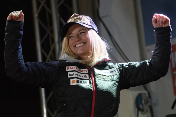 Lara Gut of Switzerland is pictured during the BIB draw of the FIS Alpine Ski World Cup race in Soelden, Austria, on Thursday, October 26, 2017. The Alpine Skiing World Cup season 2017/2018 will be op ...