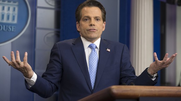 epa06102457 White House Communications Director Anthony Scaramucci attends a news conference in the James Brady Press Briefing Room of the White House after former White House Press Secretary Sean Spi ...