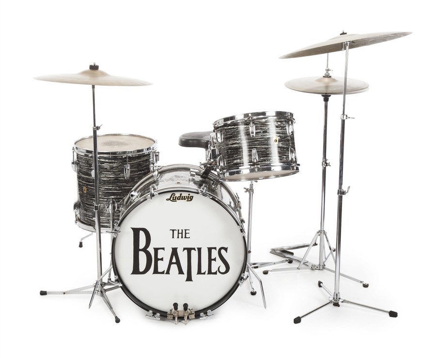 Das legendäre «Ludwig Oyster Black Pearl»- Schlagzeugset, mit dem Ringo Starr&nbsp;Hits wie «She Loves You» aufgenommen hat.&nbsp;