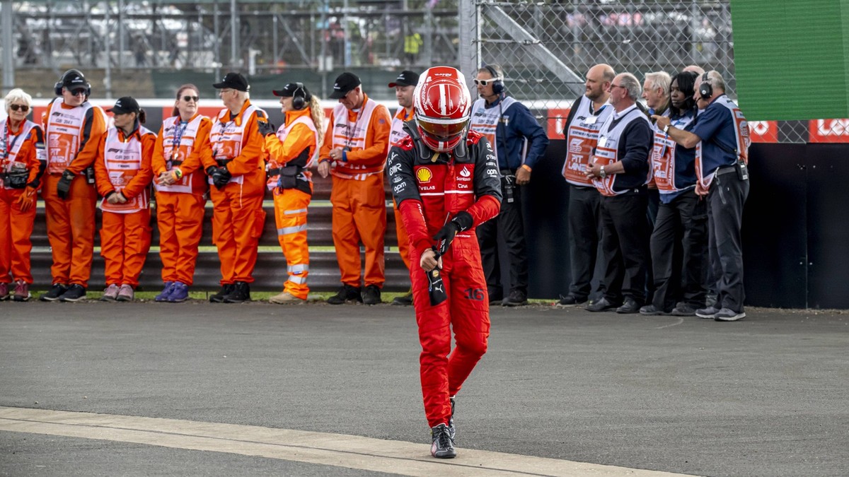 Formula 1 2022: British GP SILVERSTONE CIRCUIT, UNITED KINGDOM - JULY 03: Charles Leclerc, Ferrari, in Parc Ferme during the British GP at Silverstone Circuit on Sunday July 03, 2022 in Northamptonshi ...