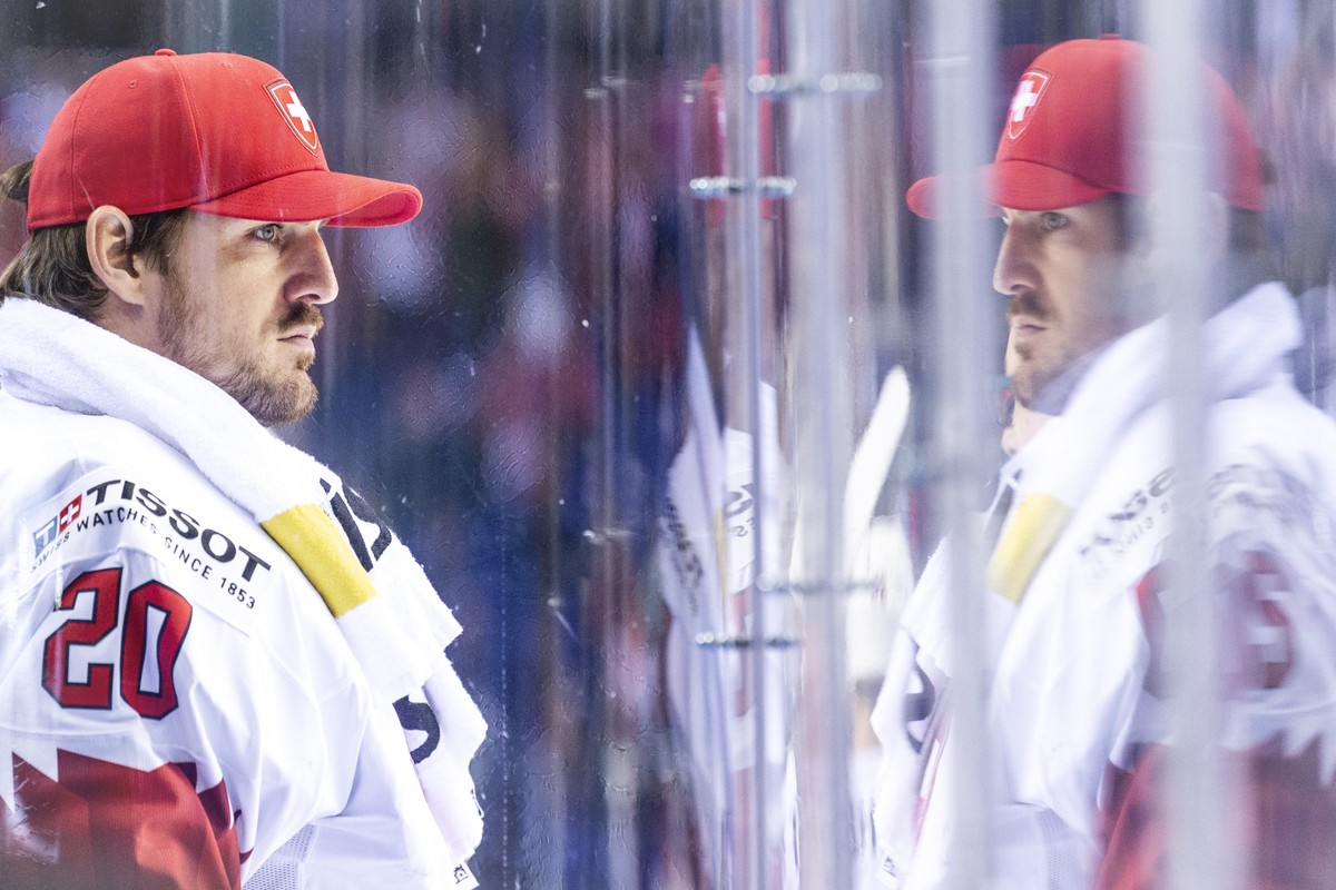 Switzerland's Reto Berra during the semi final game between Canada and Switzerland, at the IIHF 2019 World Ice Hockey Championships, at the Steel Arena in Kosice, Slovakia, on Thursday, May 23, 2 ...
