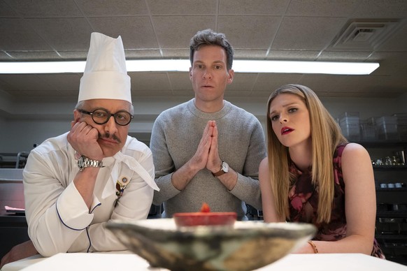 Bronson Pinchot, Elliot Morgan, Barrett Foa, and Molly Griggs in The Residence (2025)