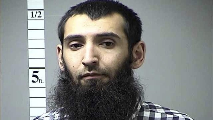 This undated photo provided by the St. Charles County Department of Corrections in St. Charles, Mo., via KMOV shows Sayfullo Saipov. A man in a rented pickup truck mowed down pedestrians and cyclists  ...