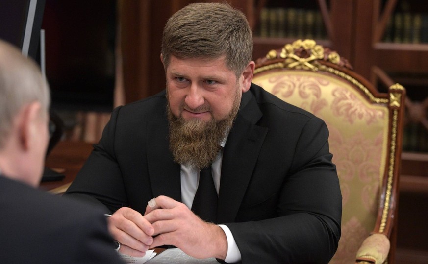 Ramzan Kadyrov im Gespräch mit Wladimir Putin, 2017.