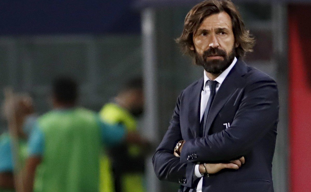 epa09224234 Juventus' coach Andrea Pirlo reacts during the Italian Serie A soccer match Bologna FC vs Juventus FC at Renato Dall'Ara stadium in Bologna, Italy, 23 May 2021. EPA/ELISABETTA BA ...