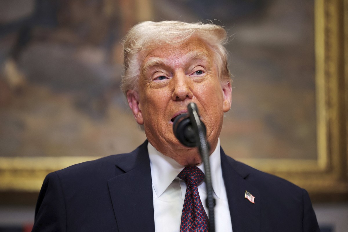 President Donald Trump delivers remarks in the Roosevelt Room at the White House in Washington, Monday, March 24, 2025. (Pool via AP)
Trump