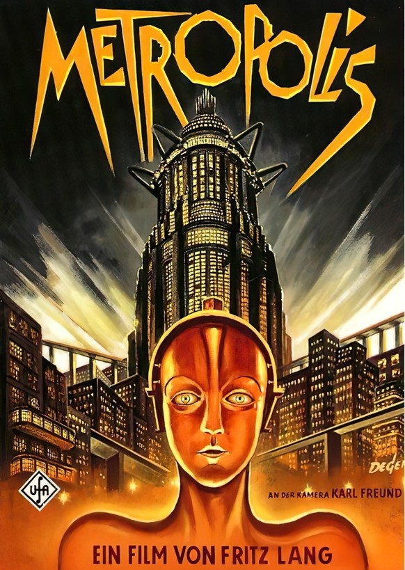 Poster of METROPOLIS, 1927, directed by FRITZ LANG. Copyright U.F.A. Credit: U.F.A / Album