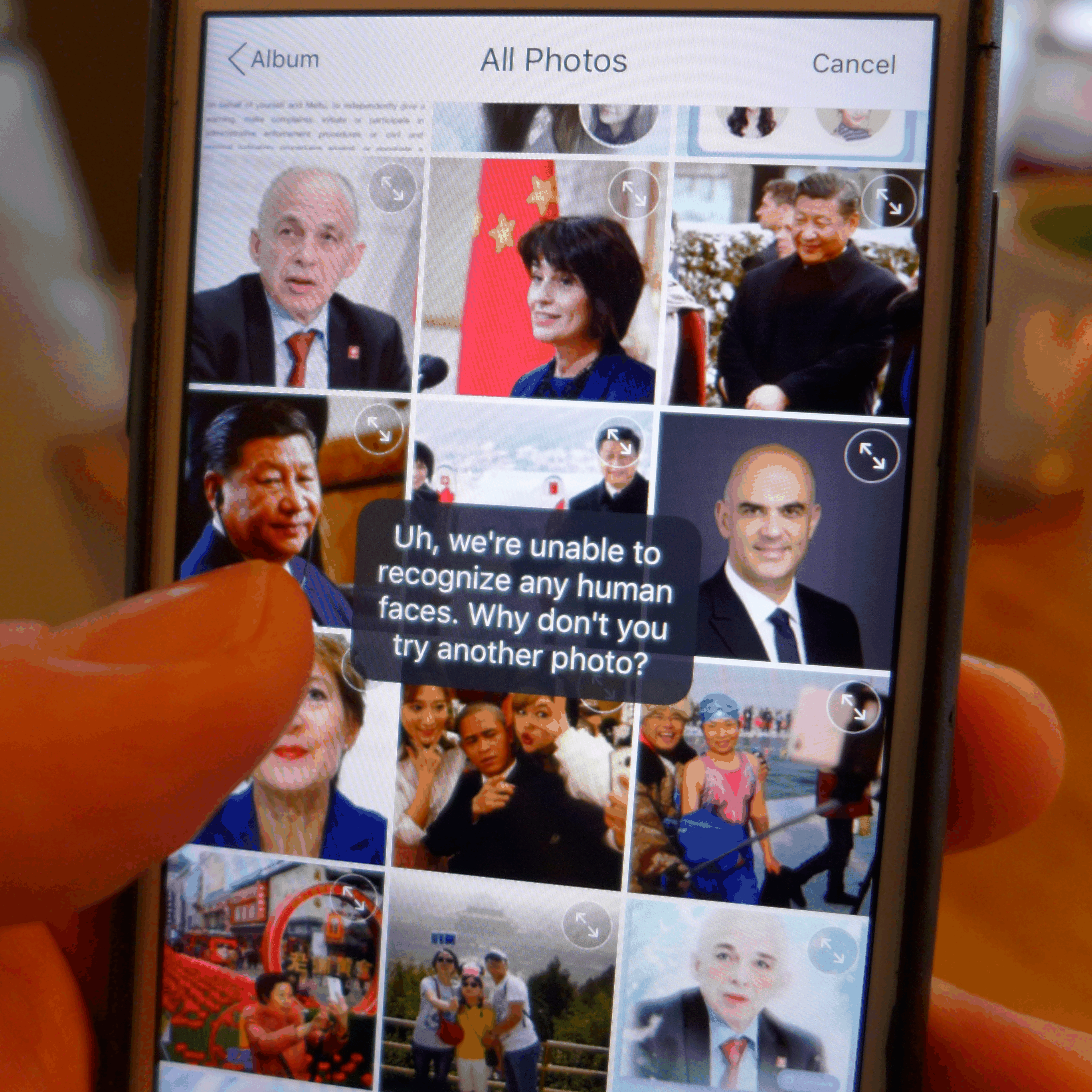 Meitu-App aus China, Gesichtserkennung klappt nicht