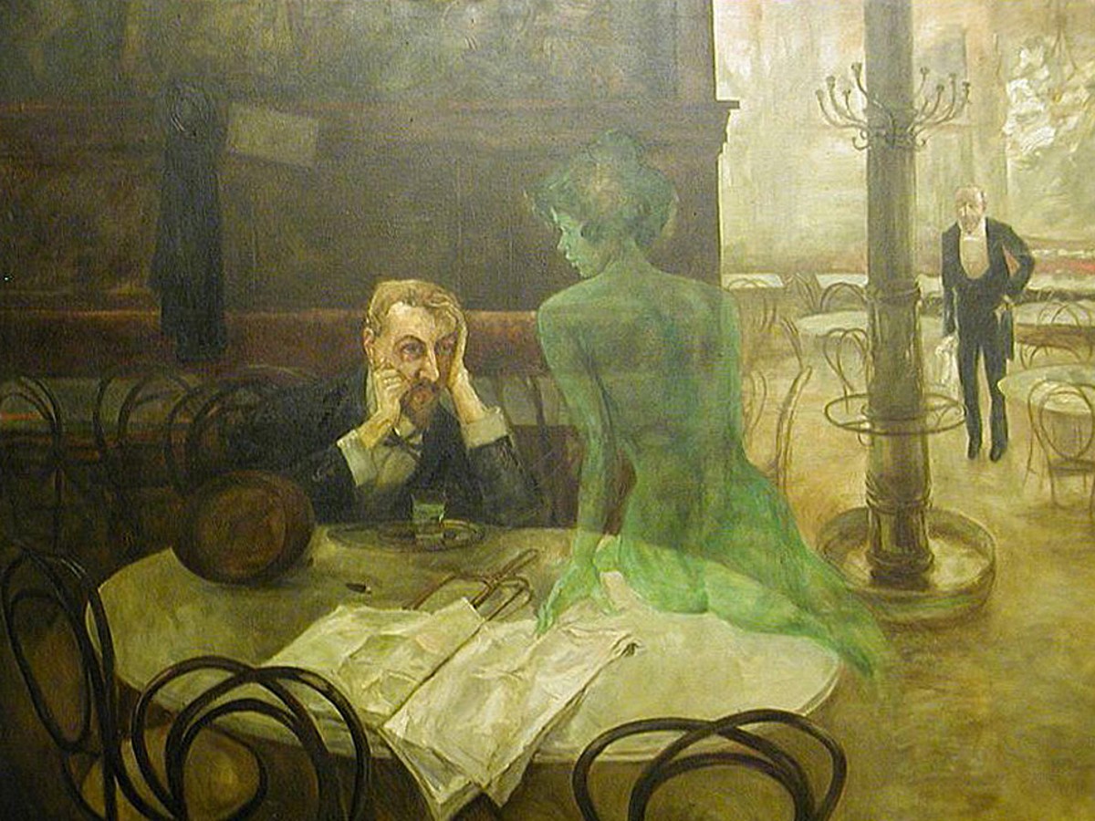 «Le buveur d'absinthe» est une peinture de Viktor Oliva réalisée 1901.