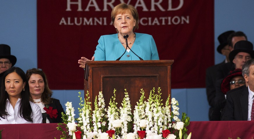 Angela Merkel am Donnerstag in Cambridge, Massachusetts.