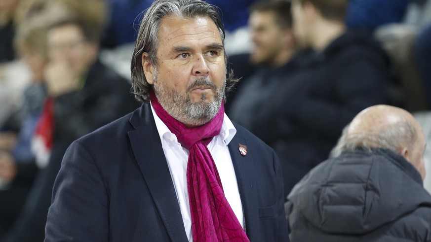 Thuns Praesident Markus Luethi vor dem Super League Spiel zwischen dem FC Thun und dem FC Luzern am Samstag, 22. Ferbruar 2020 in der Stockhorn Arena in Thun. (KEYSTONE/Peter Klaunzer)