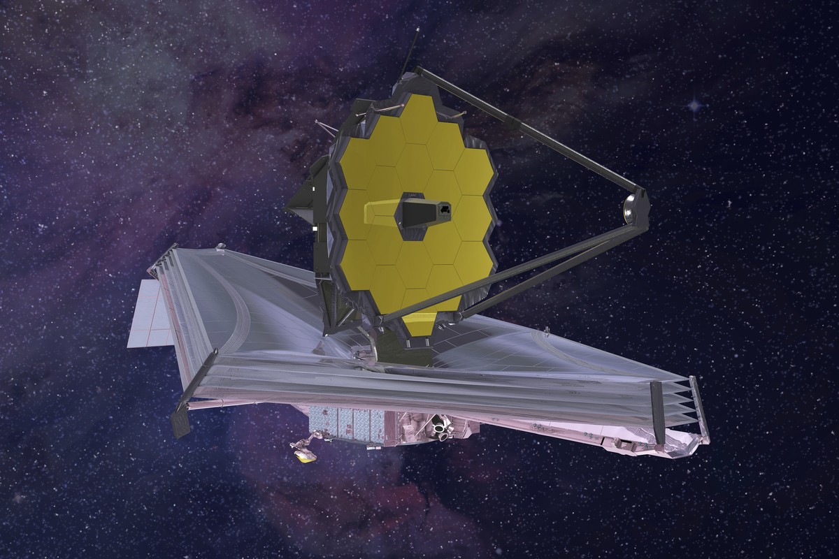 FILE - This 2015 artist's rendering provided by Northrop Grumman via NASA shows the James Webb Space Telescope. On Monday, Jan. 24, 2022, the worldÄôs biggest and most powerful space telescope r ...
