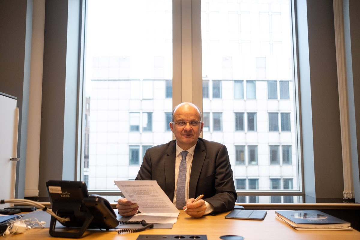 EUROPEAN PARLIAMENT - CHRISTOPHE GRUDLER Portrait of MEP Christophe Grudler in the European Parliament. Brussels on 12/01/2021. Portrait du depute europeen Christophe Grudler au Parlement Europeen. Br ...