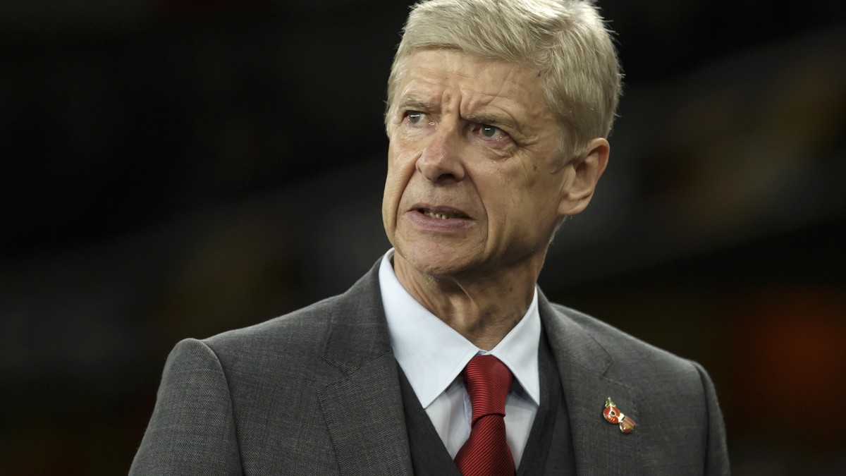 FILe - In this file photo dated Thursday, Nov. 2, 2017, Arsenal's manager Arsene Wenger arrives for the Group H Europa League soccer match between Arsenal and Red Star Belgrade at the Emirates st ...