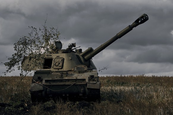 A Ukrainian tank near Bakhmut.