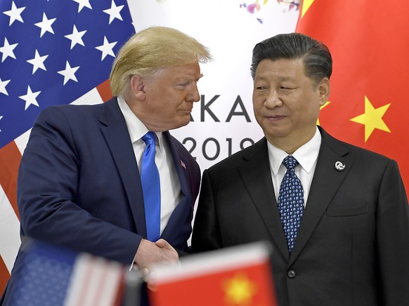 US-Präsident Donald Trump und der chinesische Präsident Xi Jinping beim letzten gemeinsamen Treffen in Japan Ende Juni. (Archivbild)