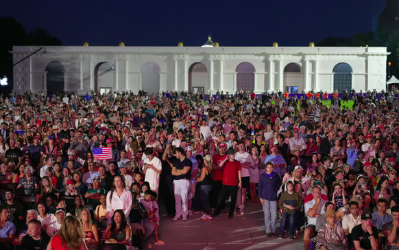 Das Festgelände in Washington, auf dem Donald Trump am Mittwochabend die Feierlichkeiten zum 250. Geburtstag der USA eröffnete.