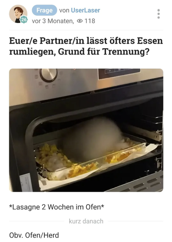 Lustige Fails: Gutefrage über Backhofen