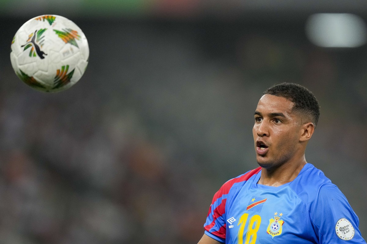 DR Congo's Charles Pickel controls the ball during the African Cup of Nations quarter final soccer match between DR Congo and Guinea, at the Olympic Stadium of Ebimpe in Abidjan, Ivory Coast, Fri ...