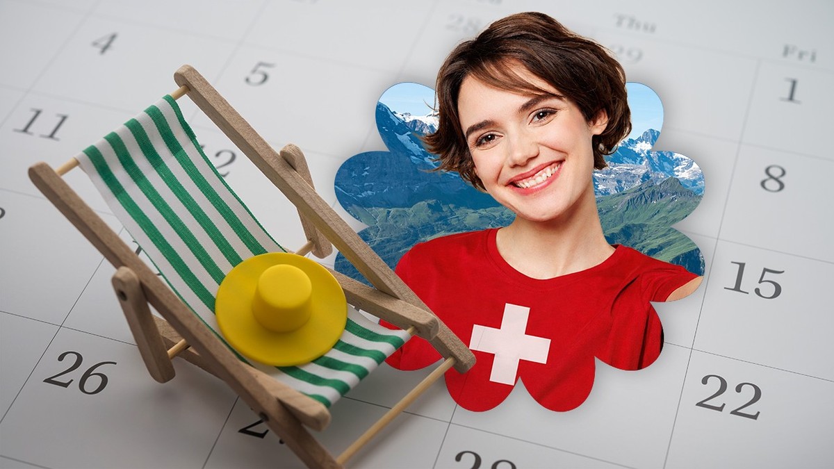 Green beach chair and hat on white blank calendar background copy space. Annual leave travel period for relaxation concept. Period of paid time off (PTO) granted to employees by their employer.