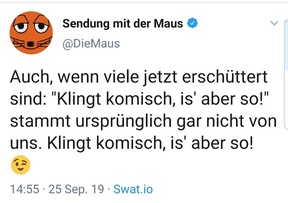 PS: Der Spruch stammt aus der «Bullyparade».