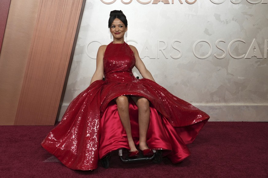 Marissa Bode arrives at the Oscars on Sunday, March 2, 2025, at the Dolby Theatre in Los Angeles. (Photo by Jordan Strauss/Invision/AP)
Marissa Bode