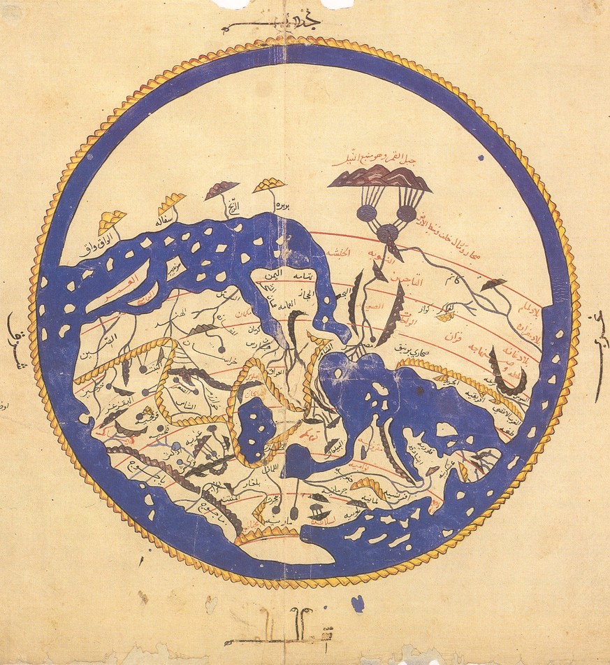 McArthur war nicht der erste, der eine nach Süden ausgerichtete Weltkarte zeichnete. Viele Karten aus dem islamischen Kulturkreis, der im frühen und hohen Mittelalter auch in der Kartographie führend  ...