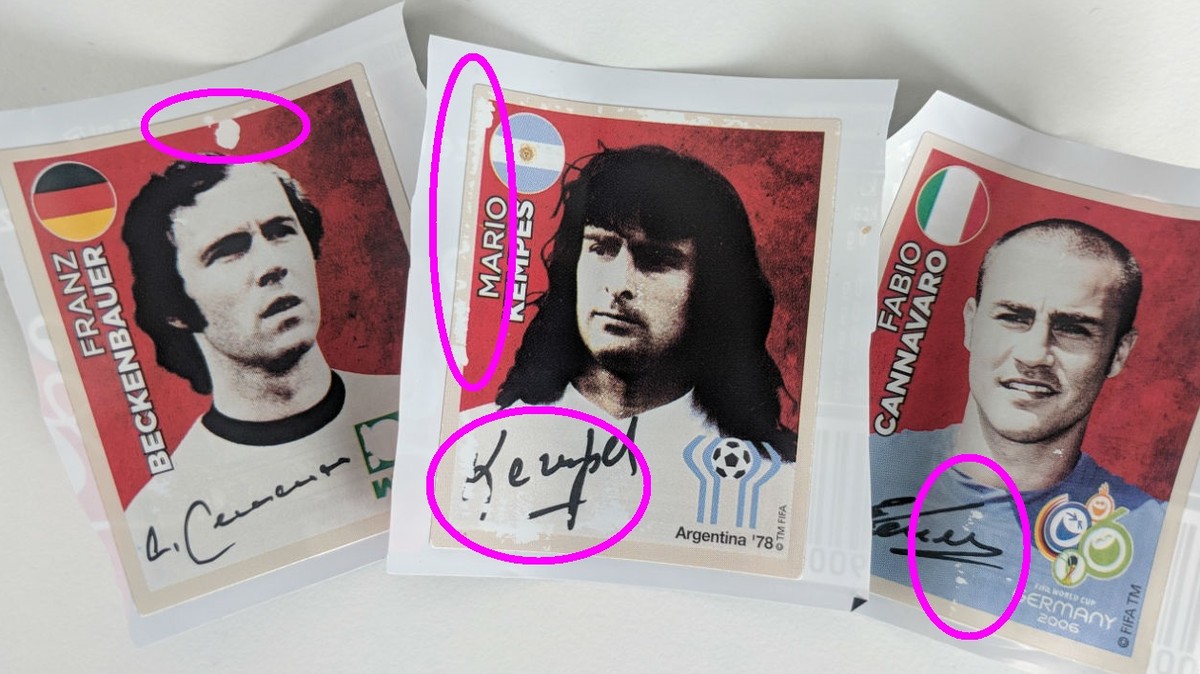 Beckenbauer, Kempes, Cannavaro – alle haben weisse Flecken.