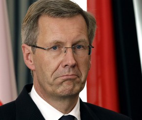 FILE - In this Sept. 3, 2010 file photo German President Christian Wulff, reacts during a joint news conference with the President of Poland, Bronislaw Komorowski, at the Bellevue palace in Berlin, Ge ...