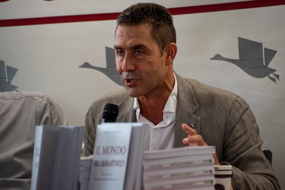 Presentation of Roberto Vannaci s book in Rome, Italy - 22 Sep 2023 Italian army general Roberto Vannacci, seen speaking during the presentation of the second edition of his controversial book Il mond ...