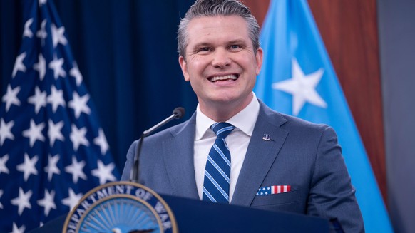Defense Secretary Pete Hegseth speaks to members of the media during a press briefing at the Pentagon, Thursday, April 16, 2026 in Washington. (AP Photo/Kevin Wolf)
Pete Hegseth