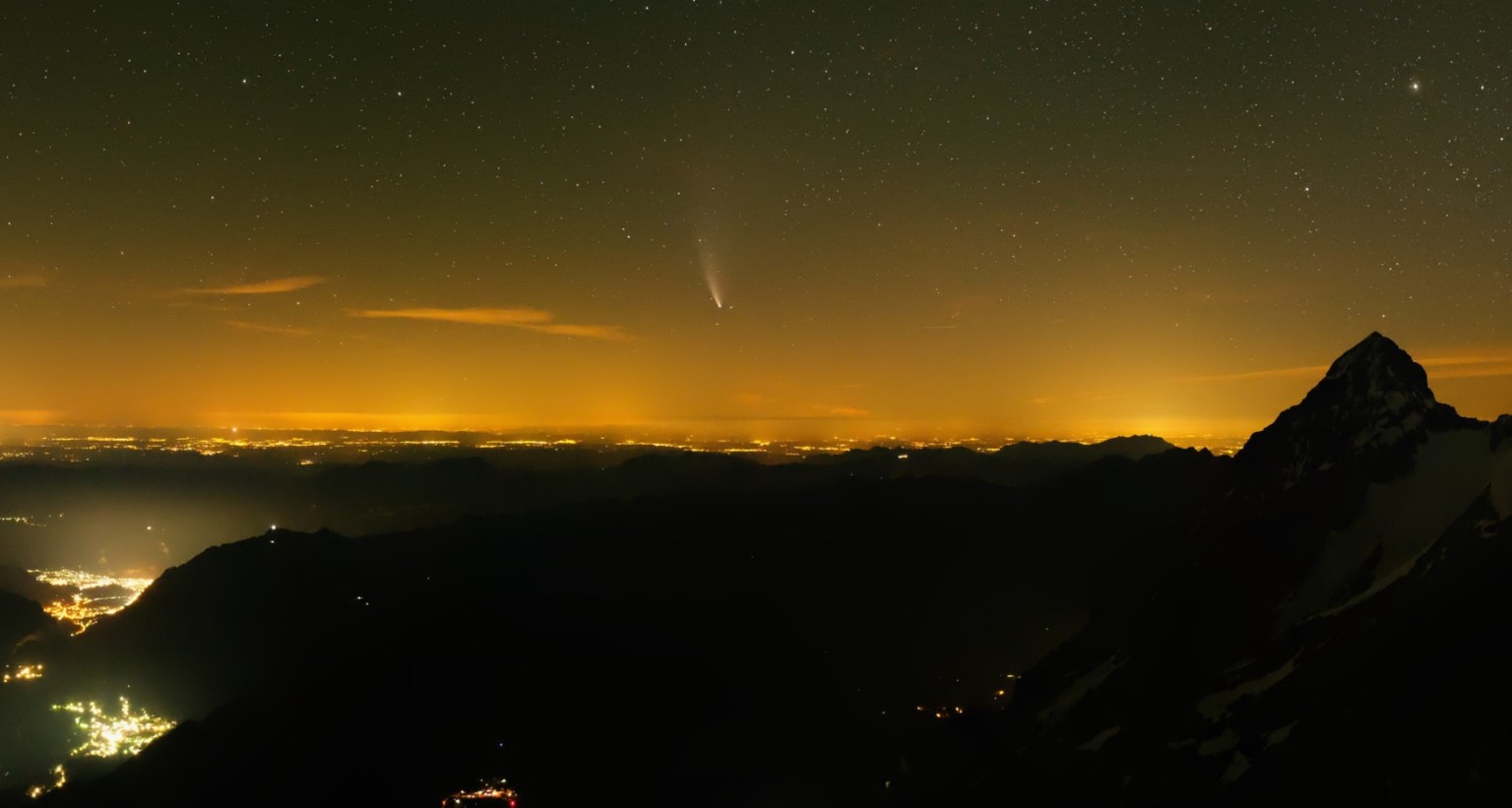 Auf dem Jungfraujoch war der Komet Neowise gut sichtbar.