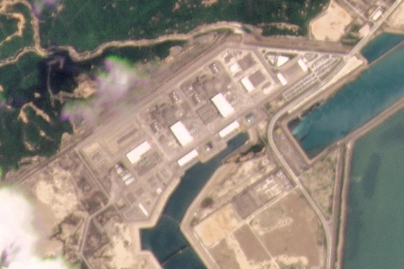 This satellite photo provided by Planet Labs Inc. shows the Taishan Nuclear Power Plant in Guangdong province, China on May 8, 2021. The Chinese nuclear power plant near Hong Kong had five broken fuel ...