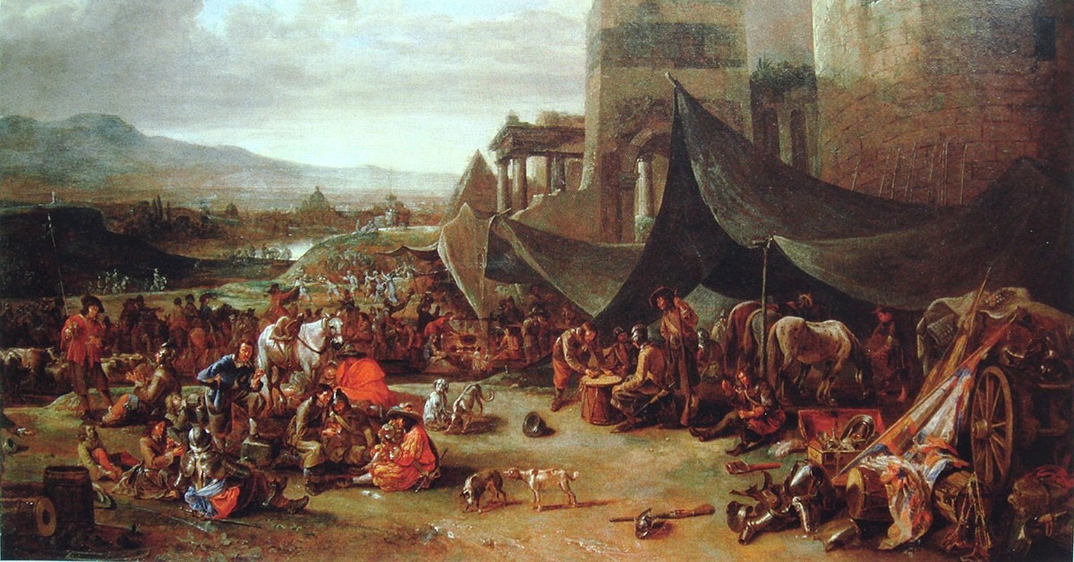 Der «Sacco di Roma», Gemälde von Johannes Lingelbach aus dem 17. Jahrhundert.
https://commons.wikimedia.org/wiki/File:Sack_of_Rome_of_1527_by_Johannes_Lingelbach_17th_century.jpg
