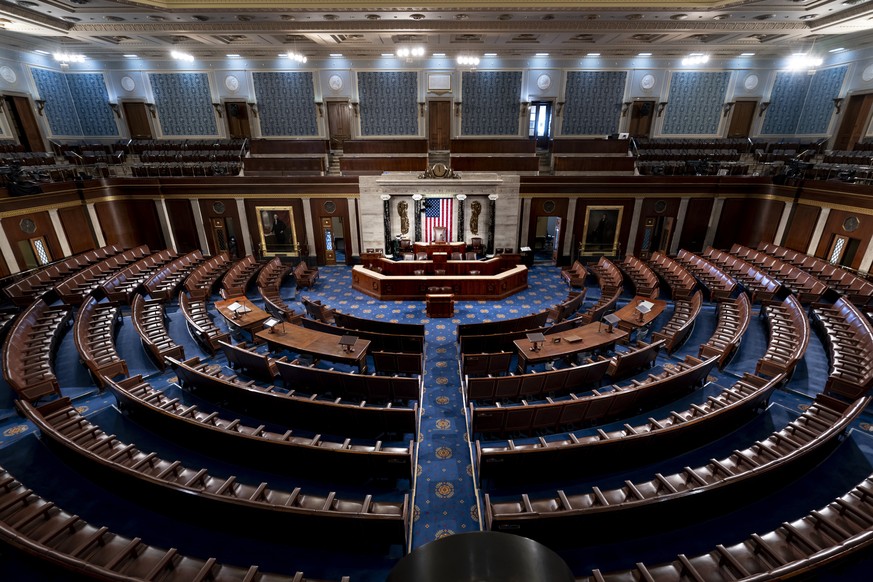 FILE - The chamber of the House of Representatives is on display at the Capitol in Washington, Feb. 28, 2022. The House will meet Tuesday, Jan. 3, 2023 to elect a speaker for the new Congress.  the major