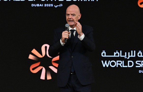 World Sports Summit in Dubai DUBAI, UAE - DECEMBER 29: FIFA President Gianni Infantino attends the opening ceremony of The World Sports Summit at Madinat Jumeirah in Dubai, United Arab Emirates on Dec ...
