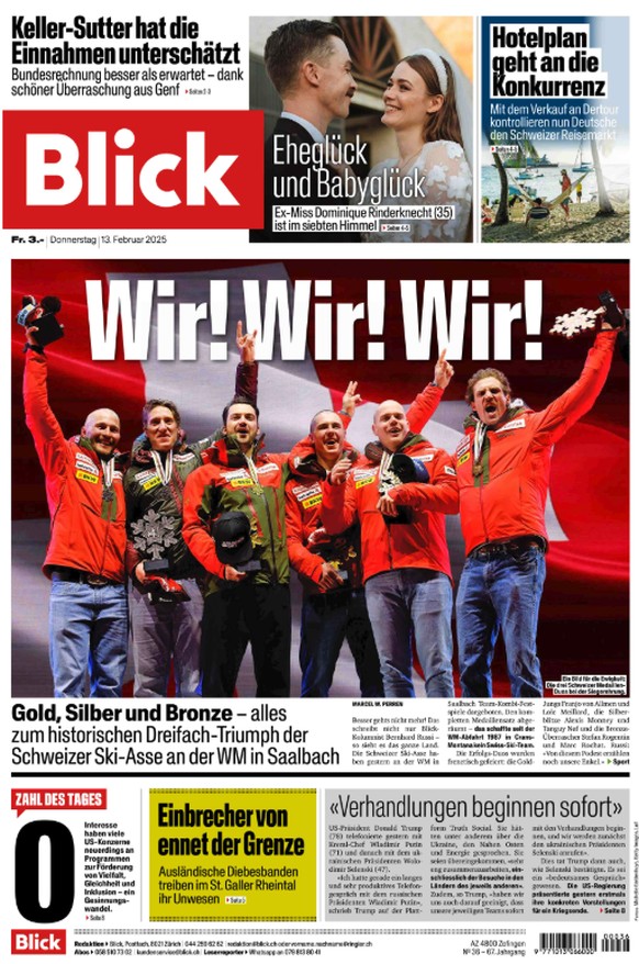 Ski-WM 2025 Presseschau nach Gold, Silber und Bronze für die Schweiz in der Team-Kombination