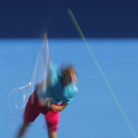 Tennis - Australian Open - Melbourne Park, Melbourne, Australia - 20/1/17 Switzerland&#039;s Stan Wawrinka serves during his Men&#039;s singles third round match against Serbia&#039;s Viktor Troicki.  ...