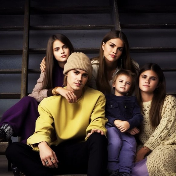Midjourney: Justin Bieber und Selena Gomez und ihre fiktiven Kinder