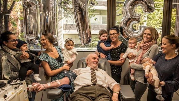 James Harrison hat über 60 Jahre lang jede zweite Woche Blutplasma gespendet.