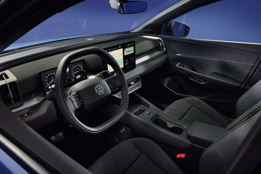 Cockpit des ID. Cross: Viele Elemente wie die Schalterleiste, die Stoffbespannungen oder der optionale Retro-Look sind bereits aus dem ID. Polo bekannt.