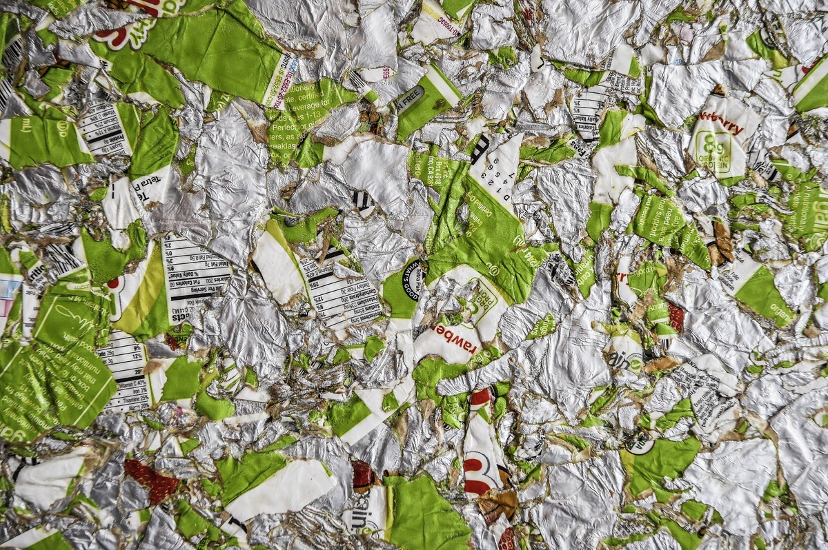 Tischplatte aus recyclebarem Material, an der Fuehrung der EMPA durch das "Urban Mining &amp; Recycling" Wohnmodul am Donnerstag, 8. Februar 2018, auf dem EMPA Campus in Duebendorf. (KEYSTON ...