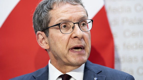 Urs Hofmann, Praesident KKJPD spricht an einer Medienkonferenz zur Botschaft zum Bundesgesetz ueber polizeiliche Massnahmen zur Bekaempfung von Terrorismus, am Mittwoch, 22. Mai 2019, in Bern. (KEYSTO ...