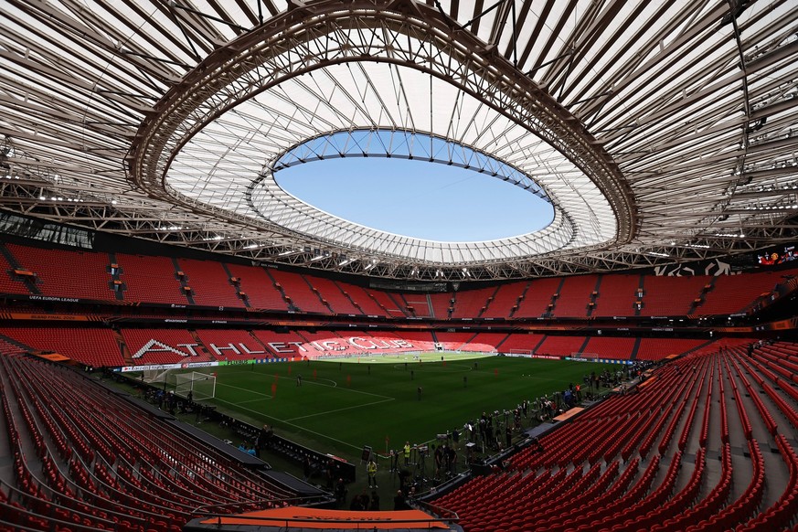 General view of Estadio San Mames, MAY 20, 2025 - Football / Soccer : UEFA Europa League final MD-1 Tottenham Hotspur FC trainging session at the Estadio San Mames in Bilbao, Spain. Noxthirdxpartyxsal ...